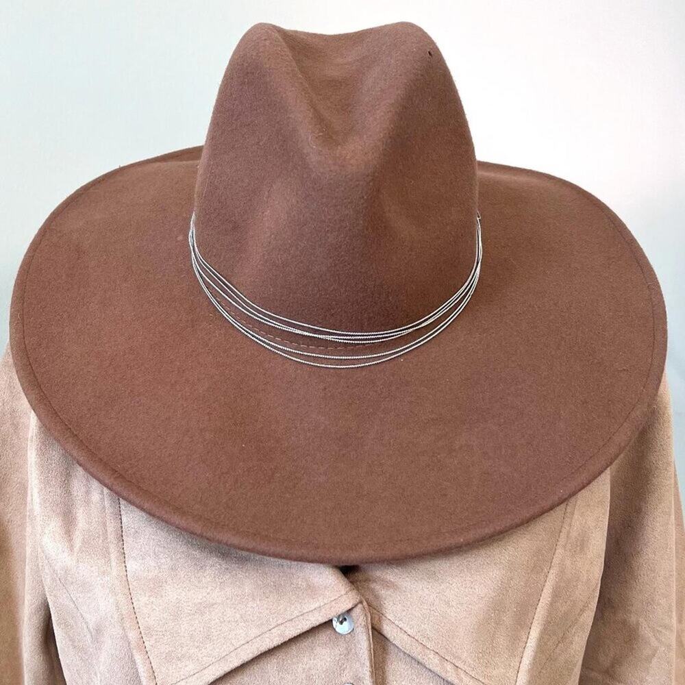 Free People 100% Wool‎ Tanner Chain Band Hat Boho-Chic Festival Western